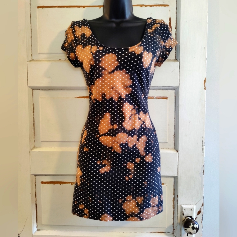 XS polka dot bleached mini dress